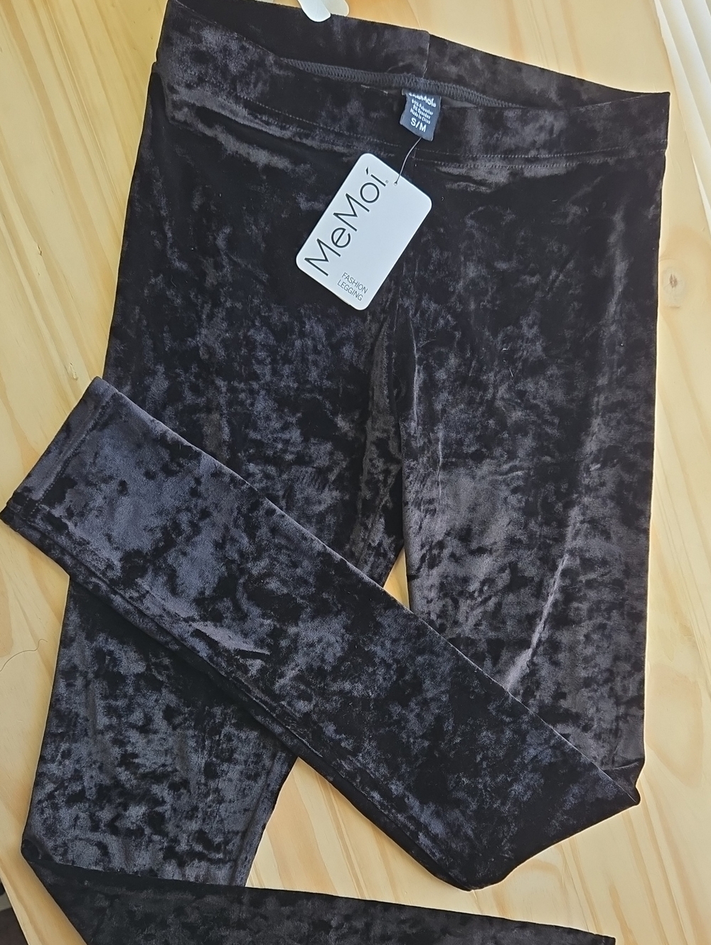 MeMoi Girls' Black Crushed Velvet Leggings - Soft Stretch Comfort
